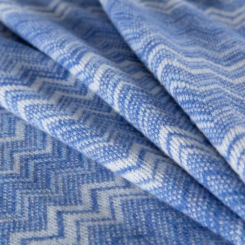Трикотаж шерстяной вязаный Missoni 056-19778 бело-голубой