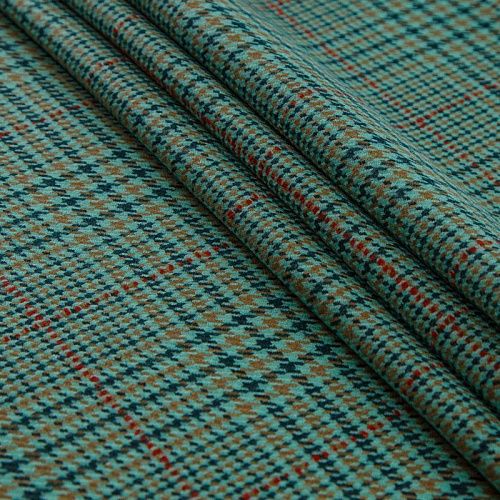 Ткань костюмная 025-14808 светло-зеленый принтованный