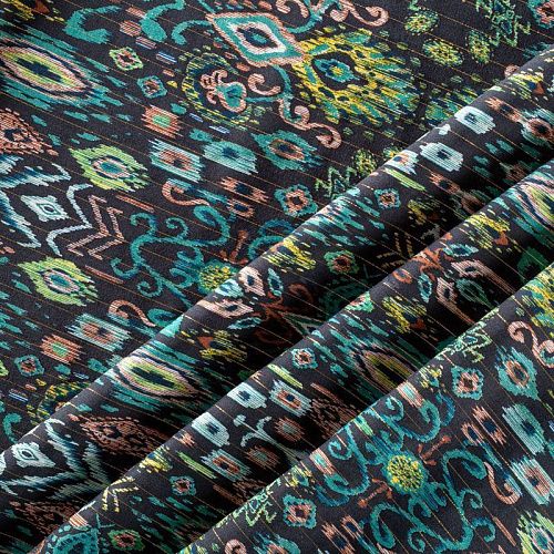 Вискоза с люрексом 009-00899 черный принтованный