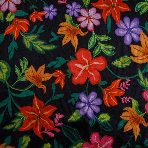 Батист 003-16460 черный принтованный