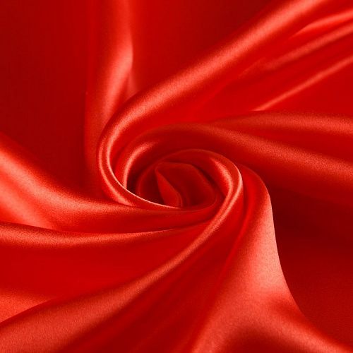 Атлас вискозный 001-16137 красный однотонный