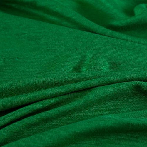 Трикотаж льняной 056-16734 зеленый однотонный