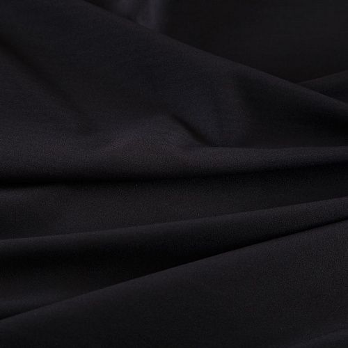 Креп стрейч 026-18963 черный однотонный