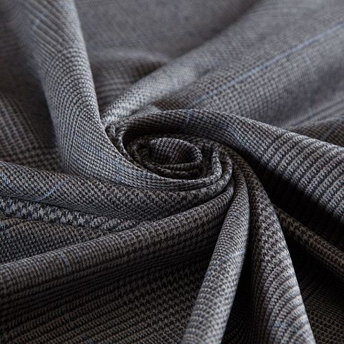 Ткань костюмная стрейч 025-16718 серый клетка