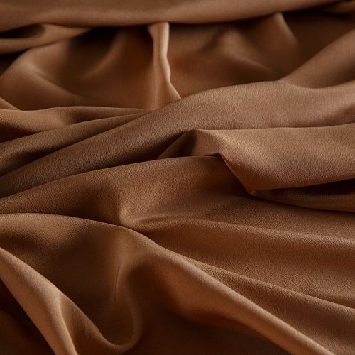 Крепдешин натуральный 028-15051 кэмел однотонный