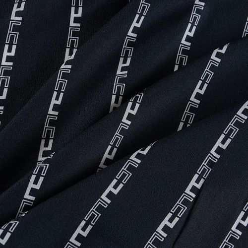 Крепдешин натуральный 028-11941 черный принтованный