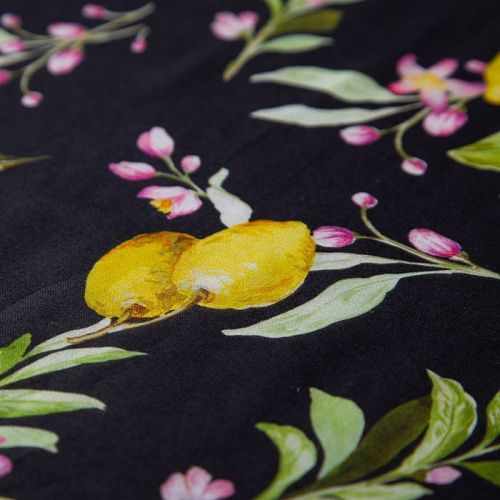 Батист 003-19854 черный принтованный