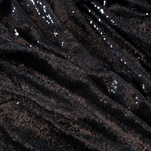 Пайетки на сетке 055-19011 черный
