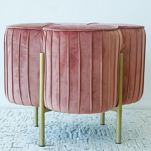 Пуф D 50 см H 48 см розовый "Клевер" 577428