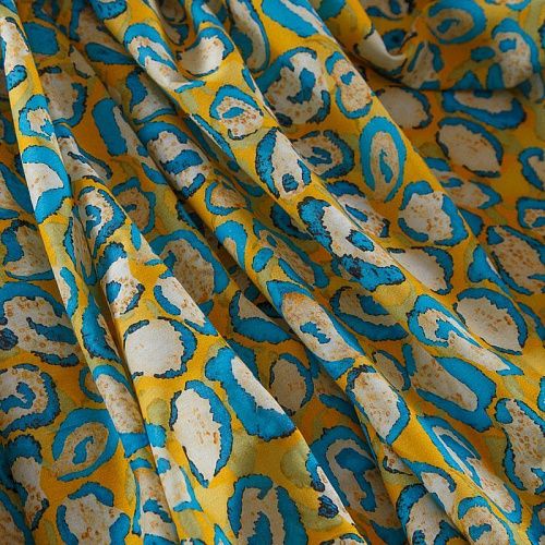 Хлопок стрейч 063-17517 желтый принтованный