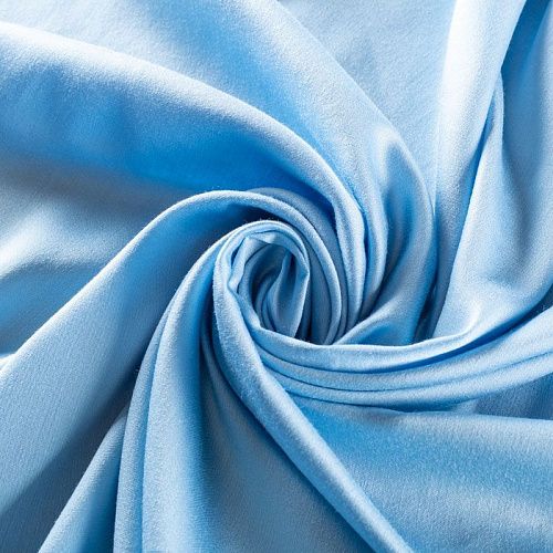 Шелк-штапель стрейч 069-01690  col.10 небесно-голубой однотонный