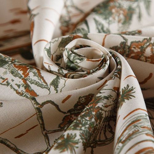 Батист 003-16574 экрю принтованный