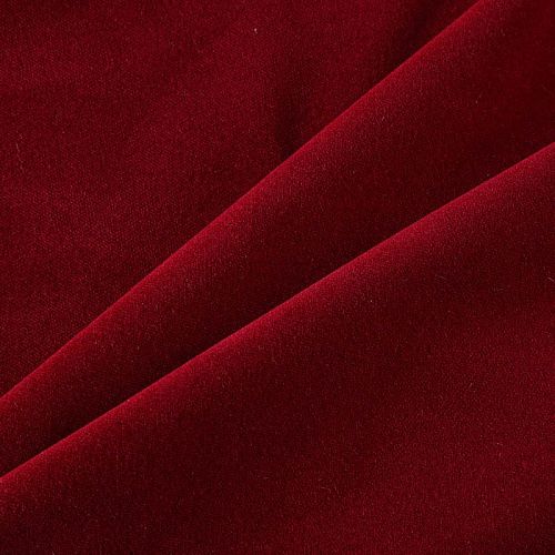 Ткань портьерная негорючая бархат 09-02-13725 бордовый однотонный