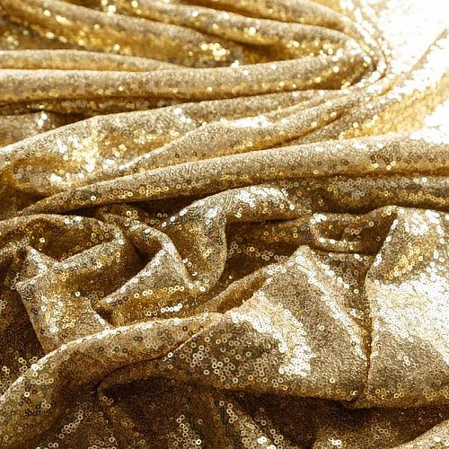 Пайетки на трикотаже 055-09134 золотистый однотонный