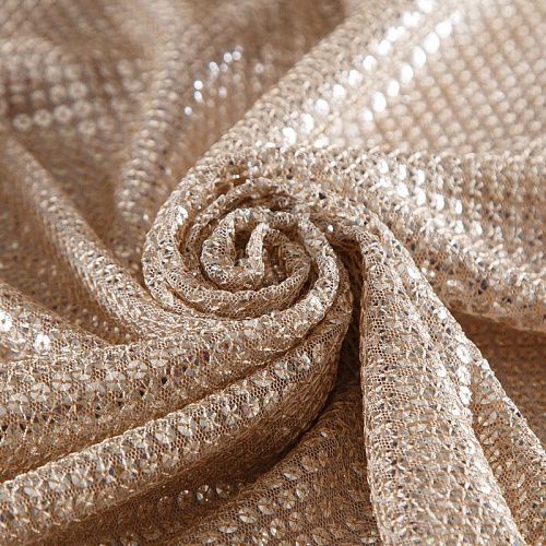 Пайетки на сетке 055-16566 бежевый