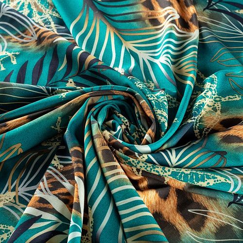 Вискоза "Лоренцо" 036-01526 бриллиантовый зеленый принтованный