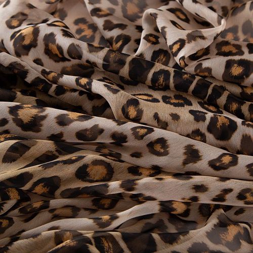 Шифон шелковый Gucci 068-19614 бежевый принтованный