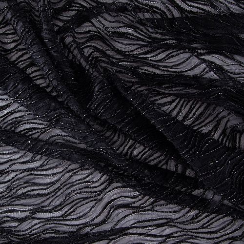 Шантильи с вышивкой и бисером 031-19786 черный