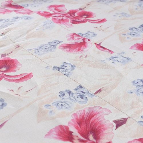 Лен натуральный 035-12238 молочный принтованный