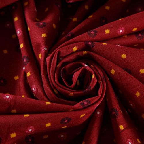 Хлопок 063-12209 кирпично-бордовый принтованный