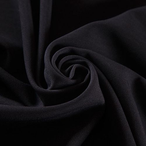 Креп стрейч 026-18963 черный однотонный