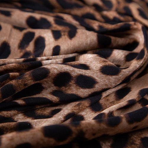 Шелк натуральный стрейч 064-20053 коричневый лео