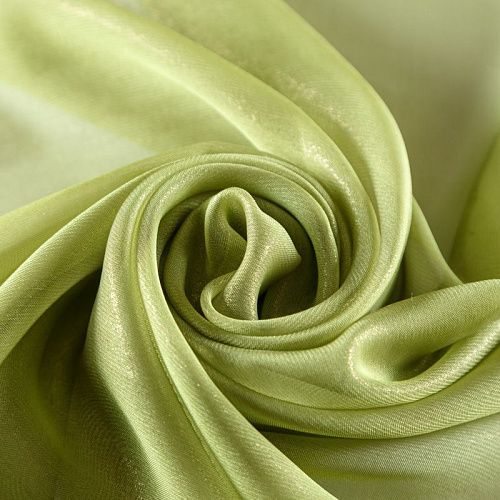 Шифон с напылением 068-09624 салатовый однотонный