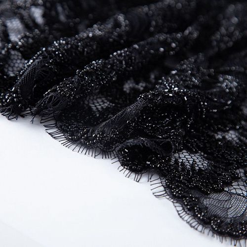 Шантильи с вышивкой и бисером 031-19788 черный