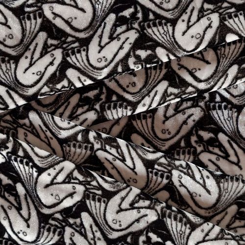 Бархат 002-04272 белый принтованный