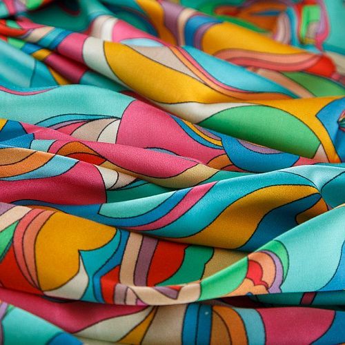 Шелк-штапель 069-18310 бирюзовый мультиколор