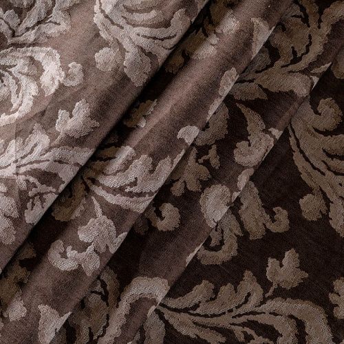 Ткань портьерная лен Т274-02-14 шоколадный жаккардовый