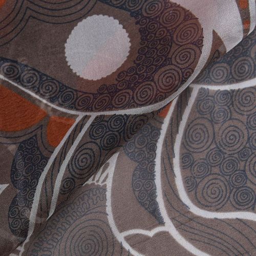 Шифон шелковый 068-11815 древесный дым принтованный