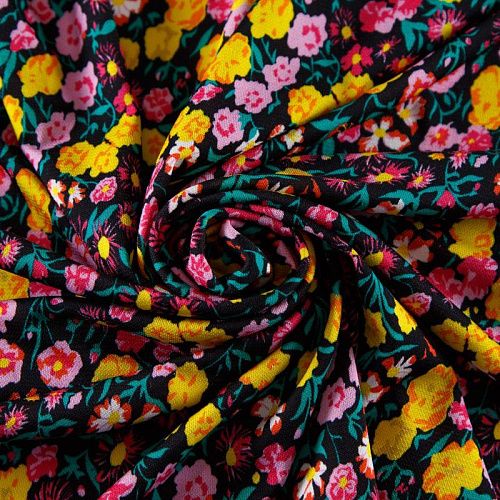 Трикотаж 056-12359 черный принтованный