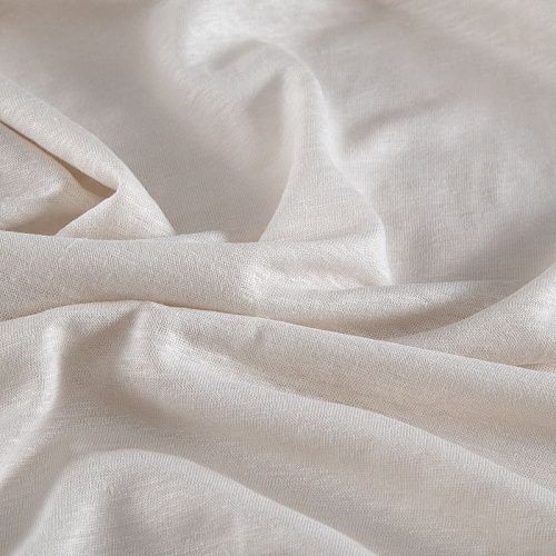 Трикотаж льняной 056-20358 экрю однотонный