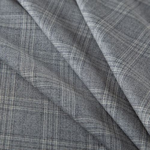 Шерсть костюмная стрейч 025-19942 светло-серый клетка