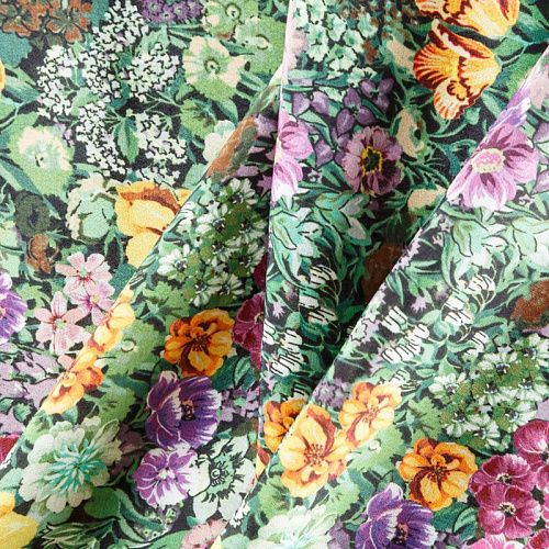 Вискоза 009-05878 зеленый принтованный