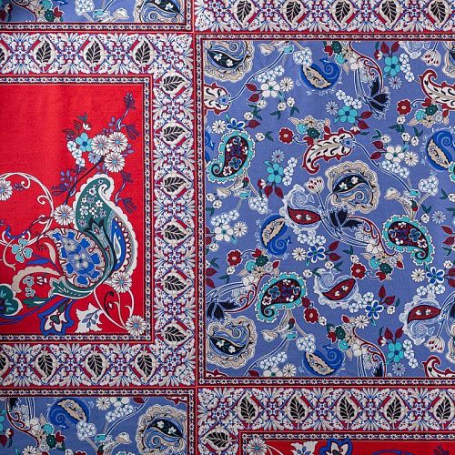 Хлопок 063-00896 красно-синий принтованный