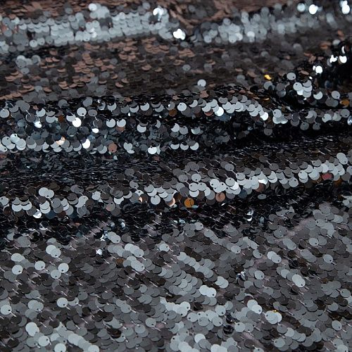 Пайетки на сетке 050-19875 черный