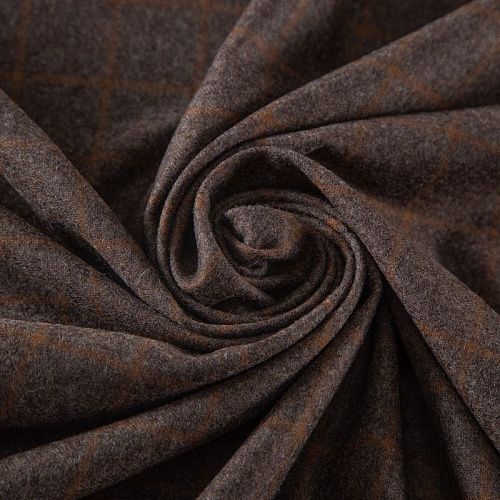 Шерсть костюмная 025-19971 коричневый клетка