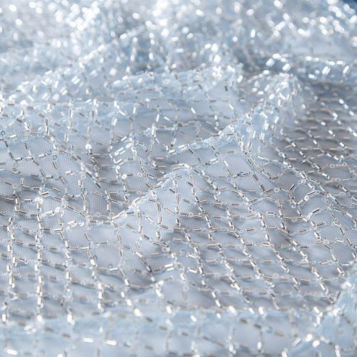 Сетка со стеклярусом 050-13581 серо-голубой