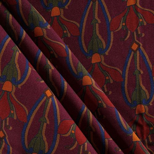 Вискоза 009-12292 бордовый принтованный