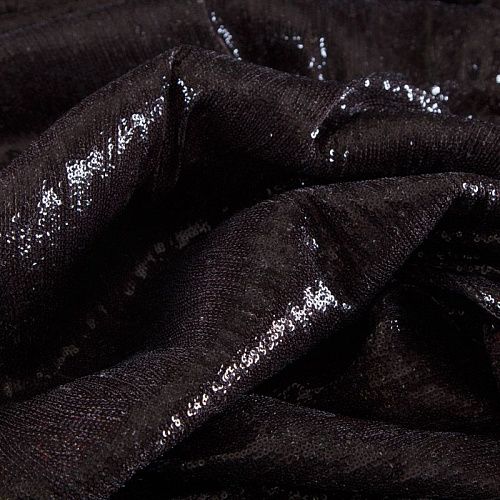 Пайетки на сетке 055-17138 темный шоколад