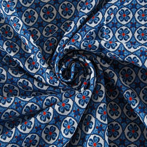 Коттон стрейч 063-12343 белый принтованный