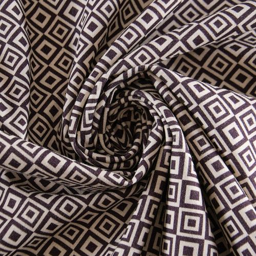 Коттон стрейч 063-12071 молочный принтованный