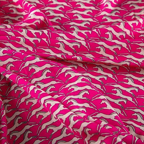 Вискоза 009-20096 розовый принтованный