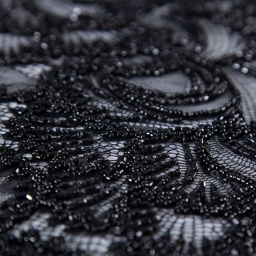 Шантильи с вышивкой и бисером 031-19788 черный