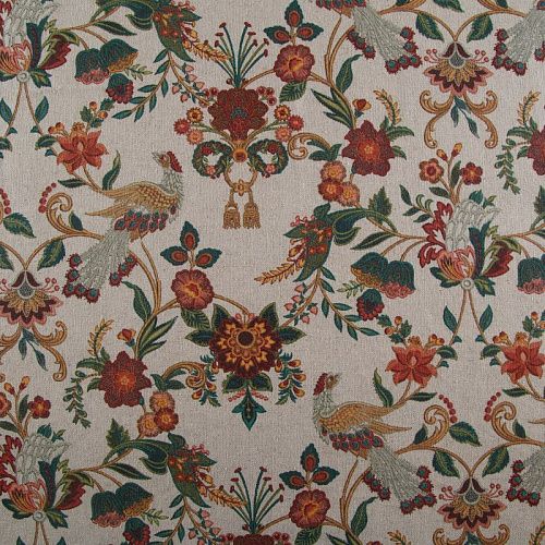 Ткань портьерная H-280 см 19-02-15873 экрю принтованный