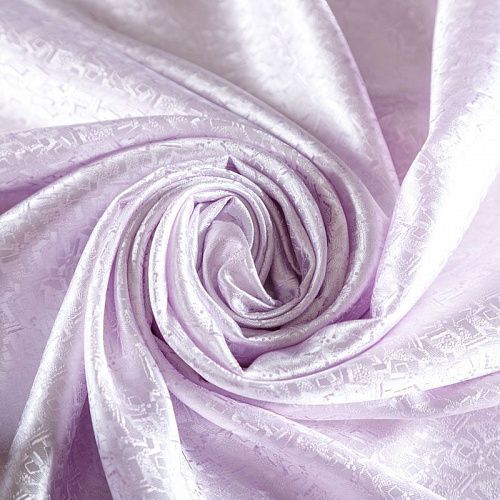 Шелк натуральный К29-289 бледно-сиреневый жаккардовый