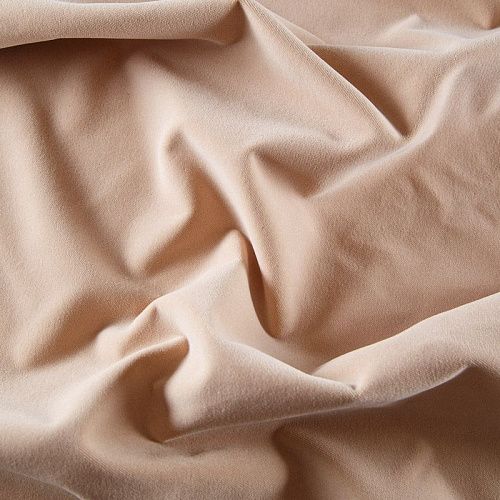 Ткань портьерная негорючая бархат 09-02-13728 светло-бежевый однотонный