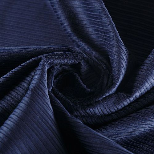 Вельвет 008-05859 темно-синий однотонный